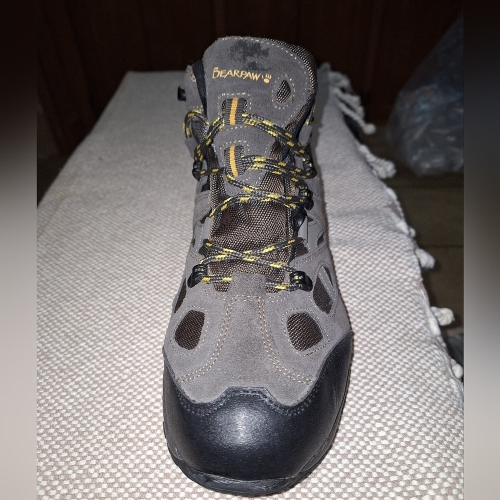 A pair of BearPaw grey hiking boots in a men's size 13. They're new without box. - Picture 2 of 12
